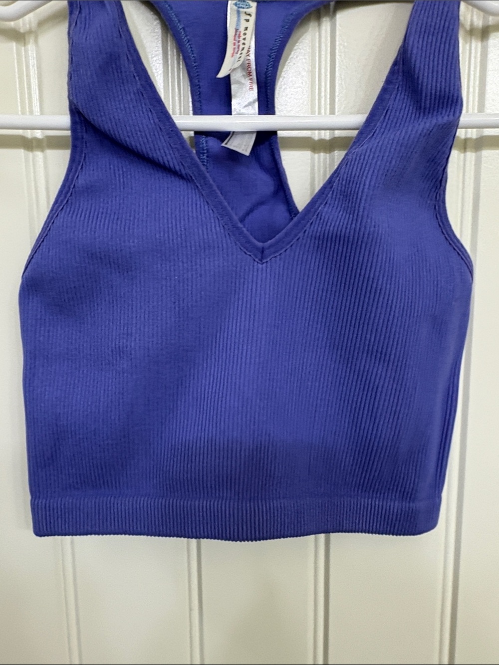 FP Movement by Free People Ribbed V-Neck Racerback Crop Tank - Violet - Picture 3 of 8